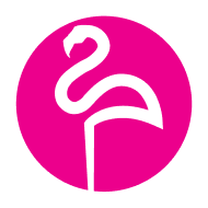 circle pink flamingo logo